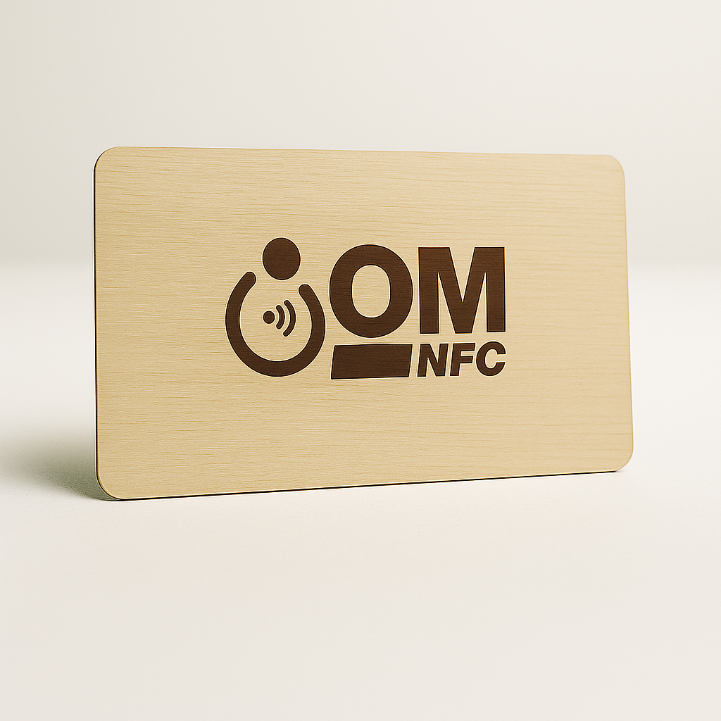 Peach Colour Wooden NFC Card
