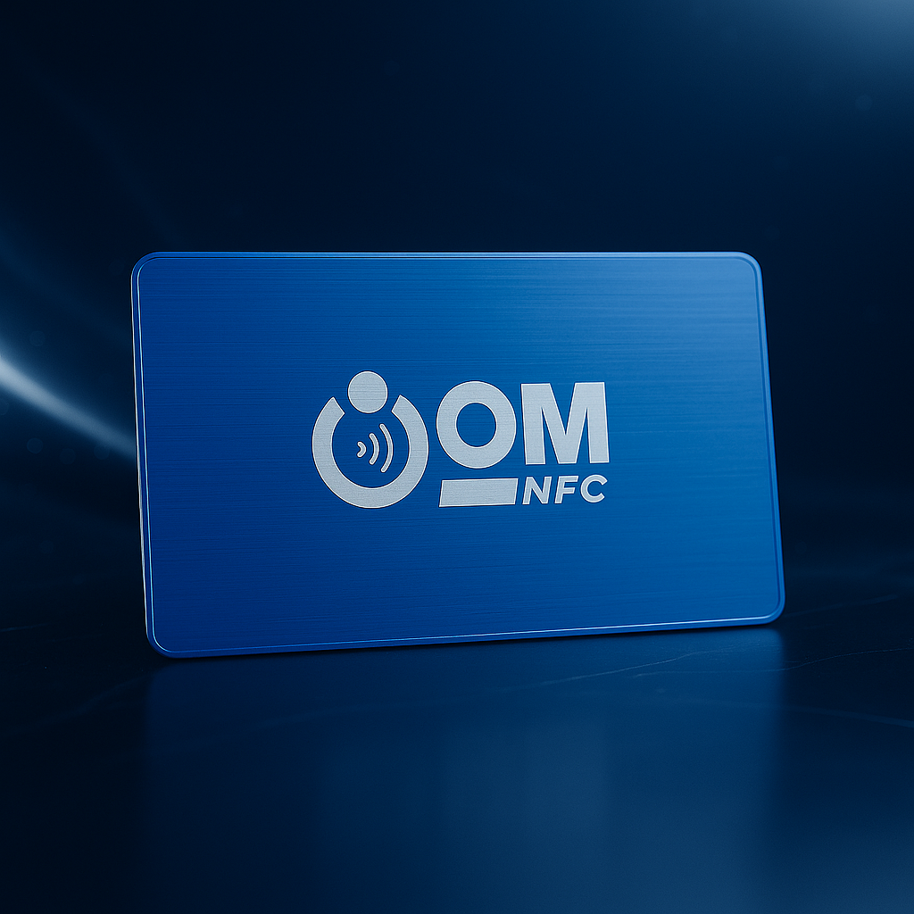 Textured Blue Metal NFC Card